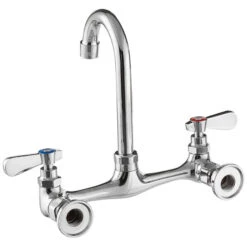 Regency Wall Mount Faucet With 3 1/2" Swivel Gooseneck Spout, 8" Centers, And Install Kit -Oofos shop 2217170