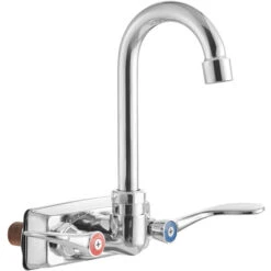 Regency Wall Mount Handsink Faucet With 3 1/2" Swivel Gooseneck Spout, 4" Centers, And Wrist Handles -Oofos shop 2233102