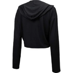 Majestic Threads Women's Threads Black Detroit Lions Leopard Cropped Pullover Hoodie -Oofos shop DSCO1144829615 1007 ALT3