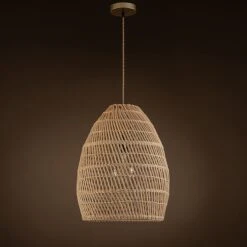 Veremund 1-Light Brown Pendant Design Pendant Light With Rattan Shade -Oofos shop M00196648026349 1080701325