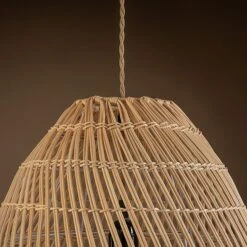 Veremund 1-Light Brown Pendant Design Pendant Light With Rattan Shade -Oofos shop M00196648026349 2751883565