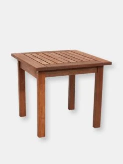 Sunnydaze Decor 19.75 In Meranti Wood Square Patio Side Table - Brown