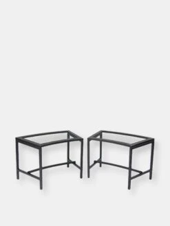 Sunnydaze Decor Fire Pit Benches Black Mesh For Patio