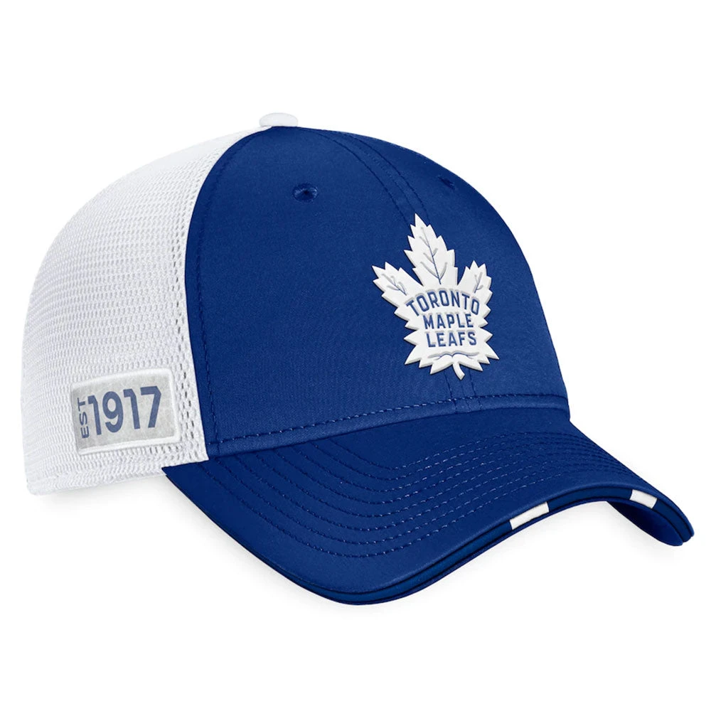 TORONTO MAPLE LEAFS FANATICS AUTHENTIC PRO 2022 NHL DRAFT STRUCTURED TRUCKER HAT 5 TORONTO MAPLE LEAFS FANATICS AUTHENTIC PRO 2022 NHL DRAFT STRUCTURED TRUCKER HAT - Image 3