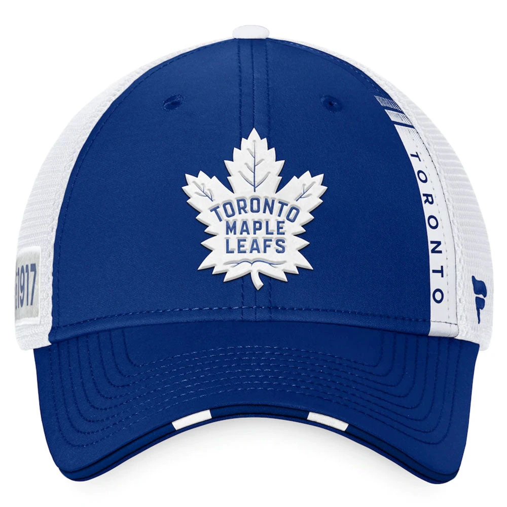 TORONTO MAPLE LEAFS FANATICS AUTHENTIC PRO 2022 NHL DRAFT STRUCTURED TRUCKER HAT 4 TORONTO MAPLE LEAFS FANATICS AUTHENTIC PRO 2022 NHL DRAFT STRUCTURED TRUCKER HAT - Image 2