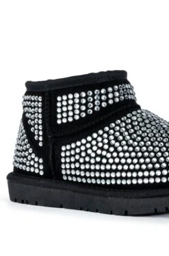 AKIRA FAIRYTALE BLING BOOTIE IN BLACK -Oofos shop akira fairytale bling bootie in black black 5 5