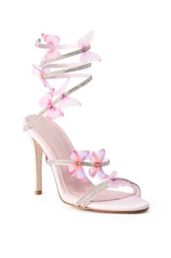 AZALEA WANG AIRBORNE BUTTERFLY RHINESTONE STILETTO SANDAL IN PINK -Oofos shop azalea wang airborne butterfly rhinestone stiletto sandal in pink pink 3 3