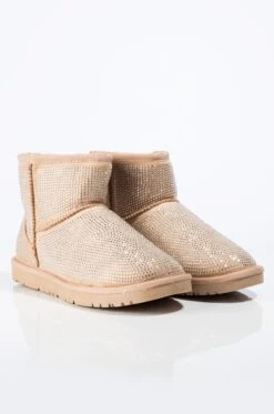 AZALEA WANG ALL NIGHT LONG RHINESTONE MINI ANKLE BOOTIES -Oofos shop azalea wang all night long multi stone mini ankle booties taupe 4c1