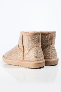 AZALEA WANG ALL NIGHT LONG RHINESTONE MINI ANKLE BOOTIES -Oofos shop azalea wang all night long multi stone mini ankle booties taupe 5c1