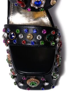 AZALEA WANG BREEZE EMBELLISHED CHUNKY SANDAL IN BLACK -Oofos shop azalea wang breeze embellished chunky sandal in black black 5 5