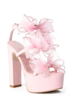 AZALEA WANG CATERINA CHUNKY SANDAL WITH BOW IN PINK -Oofos shop azalea wang caterina chunky sandal with bow in pink pink 3 3