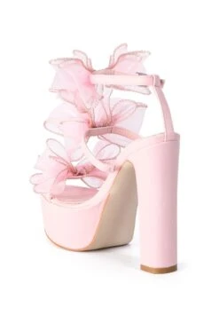 AZALEA WANG CATERINA CHUNKY SANDAL WITH BOW IN PINK -Oofos shop azalea wang caterina chunky sandal with bow in pink pink 4 4