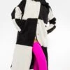 AZALEA WANG CHECK IT LONG TEDDY TRENCH -Oofos shop azalea wang check it long teddy trench black white 1 1