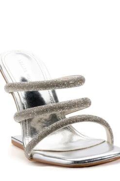 AZALEA WANG DIONNE EMBELLISHED CHUNKY SANDAL IN SILVER -Oofos shop azalea wang dionne embellished chunky sandal in silver silver 5 5