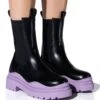 AZALEA WANG GHOSTED FLATFORM CHELSEA BOOT IN PURPLE -Oofos shop azalea wang ghosted flatform chelsea boot in purple purple 1 1