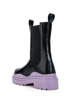 AZALEA WANG GHOSTED FLATFORM CHELSEA BOOT IN PURPLE -Oofos shop azalea wang ghosted flatform chelsea boot in purple purple 4 4