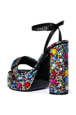 AZALEA WANG JANETTE GEM EMBELLISHED PLATFORM SANDAL IN MULTI -Oofos shop azalea wang janette gem embellished platform sandal in multi multi 4 4