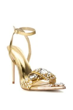 AZALEA WANG KEEP IT SWEET STILETTO SANDAL IN GOLD -Oofos shop azalea wang keep it sweet stiletto sandal in gold gold 3 3