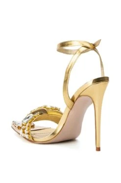 AZALEA WANG KEEP IT SWEET STILETTO SANDAL IN GOLD -Oofos shop azalea wang keep it sweet stiletto sandal in gold gold 4 4