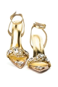 AZALEA WANG KEEP IT SWEET STILETTO SANDAL IN GOLD -Oofos shop azalea wang keep it sweet stiletto sandal in gold gold 5 5