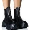 AZALEA WANG NORTH ZIP CHUNKY BOOT IN BLACK -Oofos shop azalea wang north zip chunky boot in black black 1 1