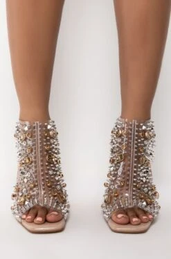 AZALEA WANG OUT OF REACH STILETTO BOOTIE IN NUDE PATENT -Oofos shop azalea wang out of reach stiletto bootie in nude patent nude patent 3 3