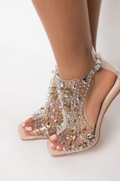 AZALEA WANG OUT OF REACH STILETTO BOOTIE IN NUDE PATENT -Oofos shop azalea wang out of reach stiletto bootie in nude patent nude patent 5 5