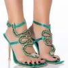 AZALEA WANG RHINESTONE COBRA STILETTO SANDAL IN GREEN -Oofos shop azalea wang rhinestone cobra stiletto sandal in green green 1 1