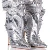 AZALEA WANG RUN THIS TOWN EMBELLISHED METALLIC BOOTIE IN SILVER -Oofos shop azalea wang run this town embellished metallic bootie in silver silver 1 1