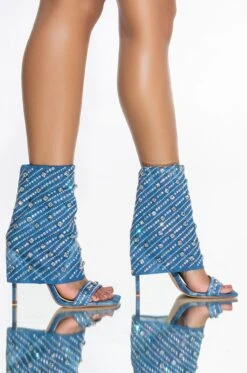 AZALEA WANG SAY IT LIKE YOU MEAN IT STILETTO SANDAL IN DENIM -Oofos shop azalea wang say it like you mean it stiletto sandal in denim denim 1 1 c1