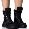 AZALEA WANG SKYLAR EDGY LACE UP BOOTIE IN BLACK -Oofos shop azalea wang skylar edgy lace up bootie in black black 1 1