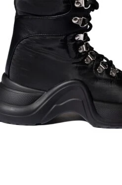 AZALEA WANG SKYLAR EDGY LACE UP BOOTIE IN BLACK -Oofos shop azalea wang skylar edgy lace up bootie in black black 5 5