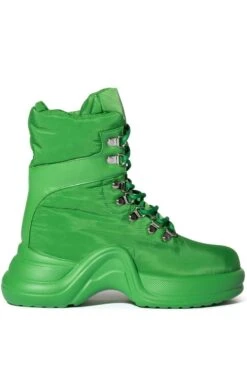 AZALEA WANG SKYLAR EDGY LACE UP BOOTIE IN GREEN -Oofos shop azalea wang skylar edgy lace up bootie in green green 2 2