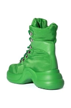 AZALEA WANG SKYLAR EDGY LACE UP BOOTIE IN GREEN -Oofos shop azalea wang skylar edgy lace up bootie in green green 4 4