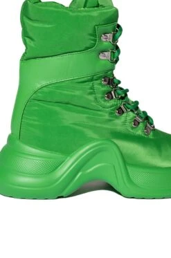 AZALEA WANG SKYLAR EDGY LACE UP BOOTIE IN GREEN -Oofos shop azalea wang skylar edgy lace up bootie in green green 5 5