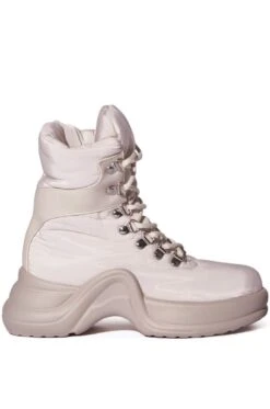 AZALEA WANG SKYLAR EDGY LACE UP BOOTIE IN SAND -Oofos shop azalea wang skylar edgy lace up bootie in sand sand 2 2 c1 c1