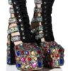 AZALEA WANG STOMP EMBELLISHED LACE UP BOOTIE IN MULTI -Oofos shop azalea wang stomp embellished lace up bootie in multi multi 1 1