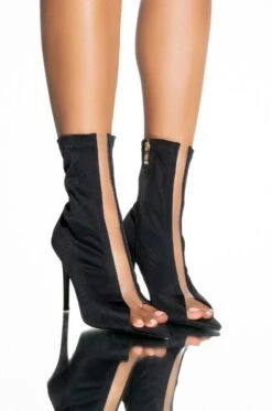 AZALEA WANG WORK FOR IT STILETTO BOOTIE IN BLACK -Oofos shop azalea wang work for it stiletto bootie in black black 1 1 c1