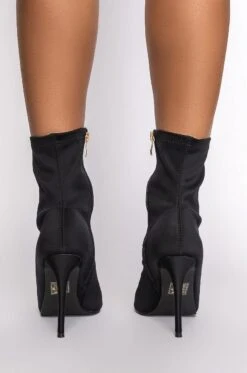 AZALEA WANG WORK FOR IT STILETTO BOOTIE IN BLACK -Oofos shop azalea wang work for it stiletto bootie in black black 4 4