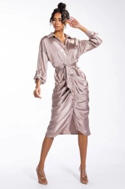 BABY COME BACK MAXI BUTTON UP MIDI DRESS