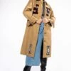 AZALEA WANG BEST IN CLASS PATCHWORK TRENCH COAT -Oofos shop best in class patchwork trench coat beige multi 1 1