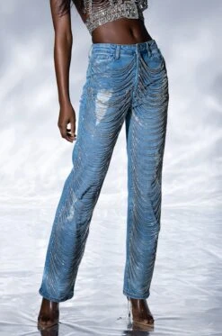 DIAMONDS ARE FOREVER STRAIGHT FIT JEANS -Oofos shop diamonds are forever straight fit jeans light blue 1 1 c1