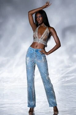 DIAMONDS ARE FOREVER STRAIGHT FIT JEANS -Oofos shop diamonds are forever straight fit jeans light blue 2 2 c1