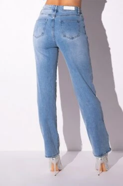 DIAMONDS ARE FOREVER STRAIGHT FIT JEANS -Oofos shop diamonds are forever straight fit jeans light blue 6 6