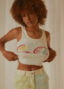 Coke Unity Crop Tank - Vintage White