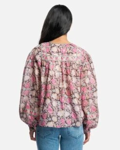 Isabel Marant Etoile Gayle Floral Printed Top In Pink -Oofos shop gayle floral printed top in faded black women tops isabel marant etoile svrn chicago 30229551185993