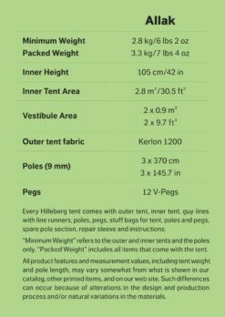 Hilleberg Allak 2 Person Tent -Oofos shop hilleberg allak factbox