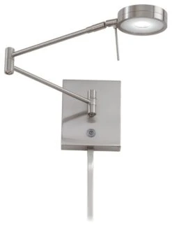George Kovacs P4308-084 Brushed Nickel Puck LED Swing Arm Wall Sconce
