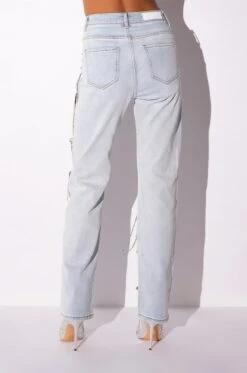 HOUDINI EMBELLISHED WIDE LEG JEAN -Oofos shop houdini embellished wide leg jean light blue 13 13