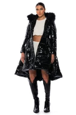 AZALEA WANG ON THE TOWN PATENT PEPLUM PUFFER -Oofos shop on the town patent peplum puffer black 3 3